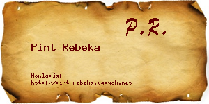 Pint Rebeka névjegykártya